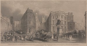 De Bank of England en Royal Exchange, Cornhill door Henry Wallis