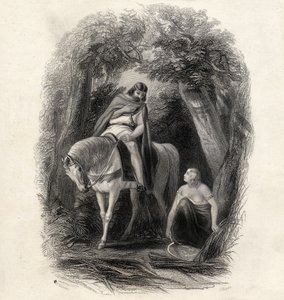 Koning Cormac (gest. 1138) en de Schone Eithne, gegraveerd door J.Rogers, uit 
