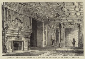 Oude stadsarchitectuur, interieur van een oud huis in Lime Street dat nu wordt gesloopt door Henry William Brewer