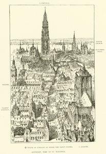 Antwerpen, tijd van St. Ignatius (gravure) door Henry William Brewer