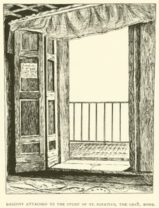 Balkon verbonden aan de studeerkamer van St. Ignatius, de Gesu, Rome