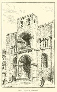 Oude Kathedraal, Coimbra (gravure) door Henry William Brewer