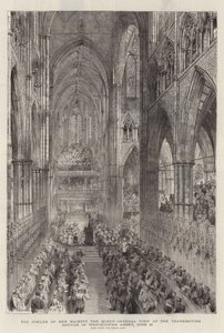 Het jubileum van Hare Majesteit de Koningin, algemeen overzicht van de dankdienst in Westminster Abbey, 21 juni