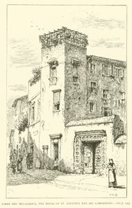 Torre del Melangolo, het huis van St. Ignatius en zijn metgezellen (gravure) door Henry William Brewer