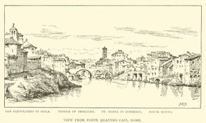 Uitzicht vanaf Ponte Quattro Capi, Rome