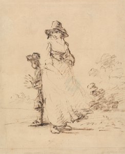 Een plattelandsjongen en meisje door Henry William Bunbury