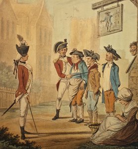 "Rekruten", gepubliceerd 1780 door Henry William Bunbury