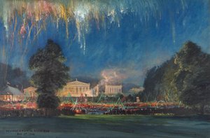 Souvenir van Feest in Bourne End, New York Lodge, Buckinghamshire, 1 augustus 1908 door Henry William Woolls