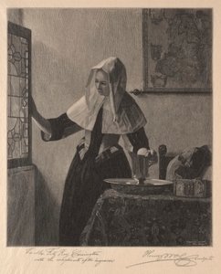 Jonge vrouw bij een raam, 1907 door Henry Wolf