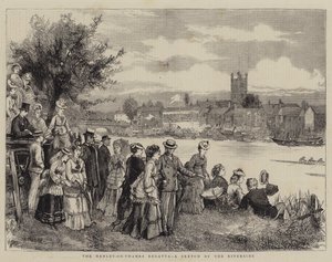 De Henley-on-Thames Regatta, een schets aan de rivier door Henry Woods