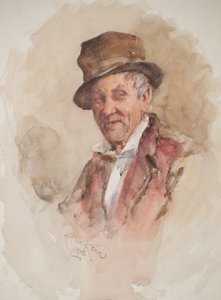Portret van een man met hoge hoed