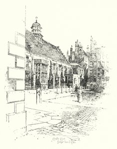 Coney Court, Grays Inn, in 1780 door Herbert (after) Railton
