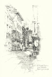 Huis van Dr. Johnson, Inner Temple Lane, woonde daar van 1760 tot 1765 door Herbert (after) Railton