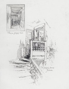 Kamer en trap van de Engelse schrijver Samuel Johnson, Pembroke College, Oxford