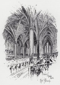 Interieur van Temple Church door Herbert (after) Railton