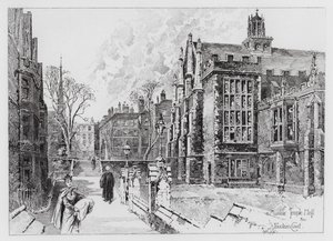 Middle Temple Hall en Fountain Court door Herbert (after) Railton