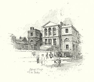 Sessions House, Old Bailey, Londen door Herbert (after) Railton