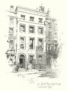 Het huis van Sir Joshua Reynolds, Leicester Fields, Londen door Herbert (after) Railton