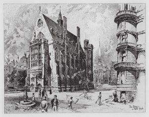 De Bibliotheek, Middle Temple door Herbert (after) Railton