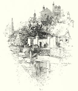 De Temple Trappen, Londen, in 1790 door Herbert (after) Railton