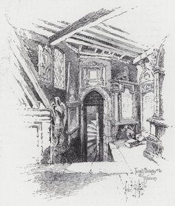 Toren Trap naar Triforium (gravure) door Herbert (after) Railton