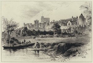 Windsor Kasteel vanaf de Berkshire Oever door Herbert (after) Railton
