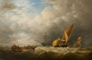Hooiaken in de monding van de Theems door Herbert Alfred Bone