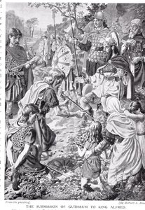 De Onderwerping van Guthrum aan Koning Alfred, illustratie uit 
