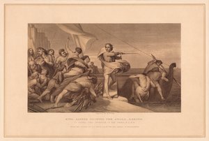Koning Alfred die de Angelsaksen aanspoort, 1878