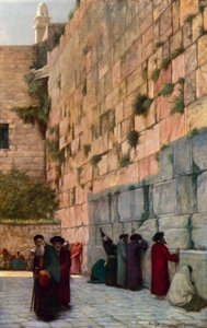 De Klaagmuur, Jeruzalem door Herbert Gustave after Schmalz