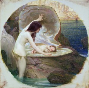 Een Waterbaby, c.1900 door Herbert James Draper