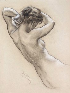 Studie voor een waternimf door Herbert James Draper
