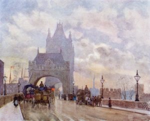 Op Tower Bridge door Herbert Menzies (after) Marshall
