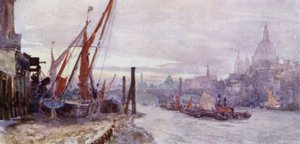 De oever bij Southwark door Herbert Menzies (after) Marshall