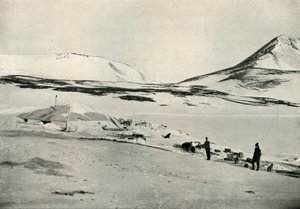 Meares en Demetri bij Discovery Hut, 4 november 1911, 1913 door Herbert Ponting