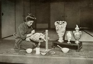 Potten schilderen voor export, 1910