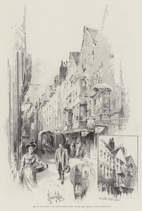 Stukken van Oud Londen, de White Horse Tavern, Fetter Lane, binnenkort gesloopt door Herbert Railton