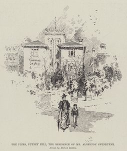 De dennen, Putney Hill, de residentie van de heer Algernon Swinburne door Herbert Railton