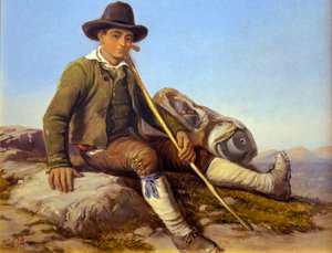 Berger de la Brigue, c1850 (Olieverf op doek) door Hercule Trachel