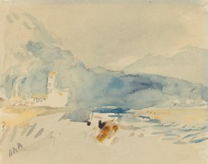 Een landschap met bergen en een stroom