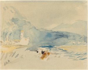 Een landschap met bergen en een stroom