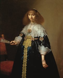 Portret van een Dame in een Uitgebreid Geborduurd Kostuum, 1640