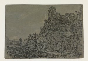 Landschap met een steile klif (kleine versie)