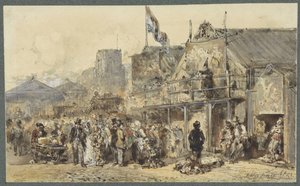 Kermis te Leeuwarden, de Oldenhove in het verschiet door Herman Frederik Carel ten Kate