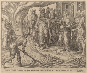 Tamar naar de Executie Gebracht door Herman Jansz Muller after Maerten van Heemskerck