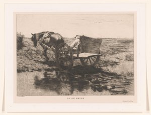 Paardenkar op de heide door Herman Johannes van der Weele