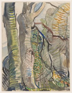 Boslandschap door Herman Kruyder (signed by artist)