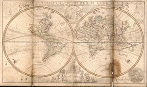 Een nieuwe en juiste kaart van de wereld, gemaakt volgens de nieuwste ontdekkingen en de nauwkeurigste waarnemingen LOC 2017585674 door Herman Moll