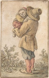 Boer met kind, 17e eeuw door Herman Saftleven the Younger
