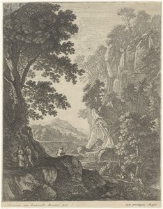Berglandschap met waterval